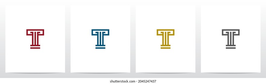 Pillar On Letter Logo Design T
