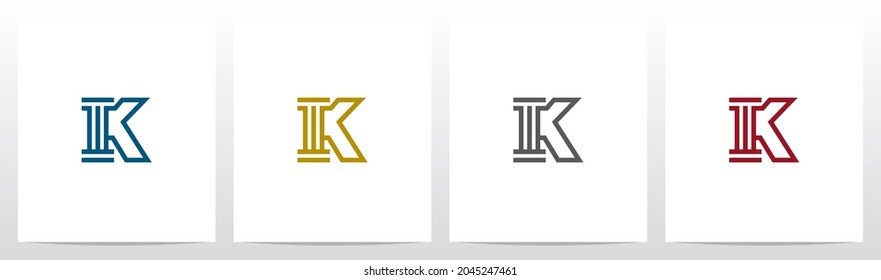 Pillar On Letter Logo Design K