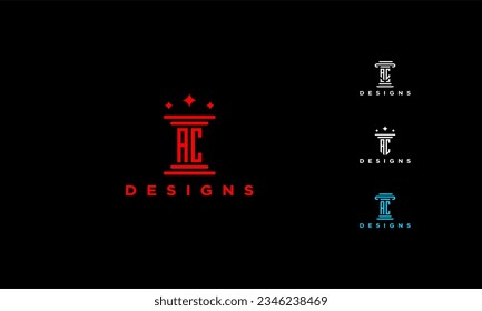 pillar set ac or ca icon initial luxury monogram abstract clasic simple logo