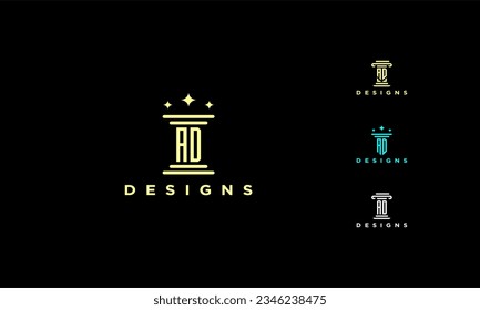 pillar set ad or da icon initial luxury monogram abstract clasic simple logo