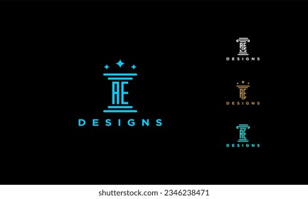 pillar set ae or ea icon initial luxury monogram abstract clasic simple logo