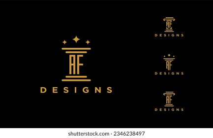 pillar set af or fa icon initial luxury monogram abstract clasic simple logo