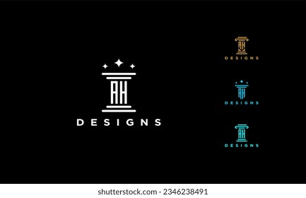 pillar set ah or ha icon initial luxury monogram abstract clasic simple logo