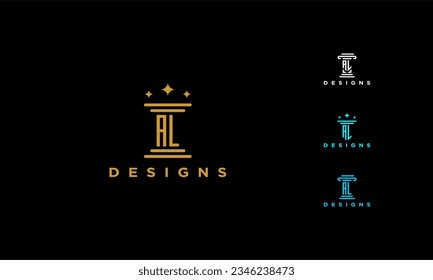 pillar set al or la icon initial luxury monogram abstract clasic simple logo