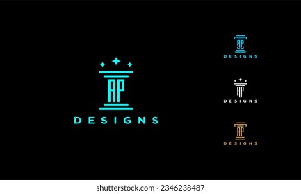 pillar set ap or pa icon initial luxury monogram abstract clasic simple logo