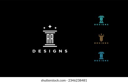 pillar set ar or ra icon initial luxury monogram abstract clasic simple logo