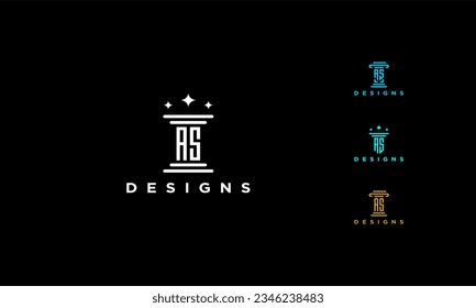  pillar set as or sa icon initial luxury monogram abstract clasic  simple logo