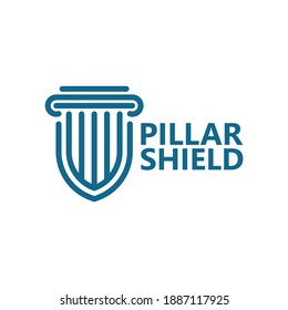 Pillar shield logo template design
