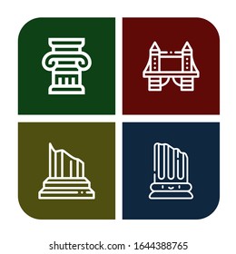 juego de iconos simples del pilar. Contiene iconos como Columna, Puente de torre, que se pueden utilizar para web, móvil y logotipo