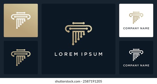 Pillar tech logo design of law