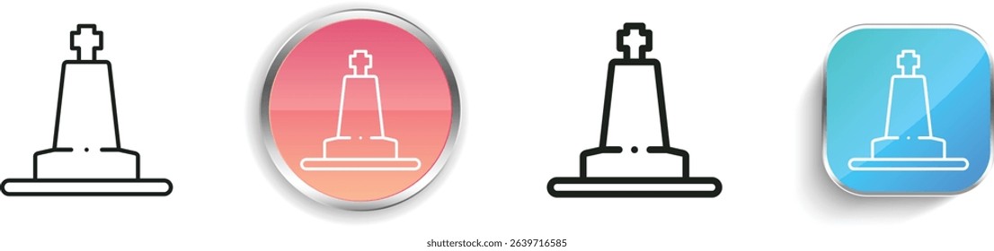 pillar of vasco da gama icon. Thin Linear, Regular and Button Style Design Isolated On White Background