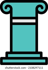 pillar vector color line icon
