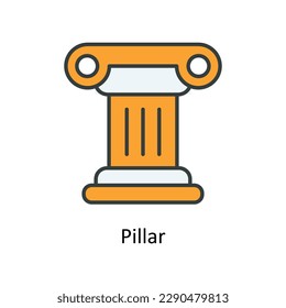 Pillar Vector  Fill outline Icons. Simple stock illustration stock