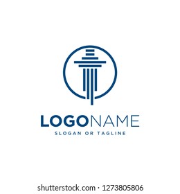Pillar Vector Icon. Law Office Logo Template