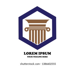 Pillar Vector Icon. Law Office Logo Template - Vector
