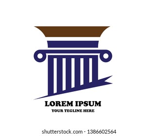 Pillar Vector Icon. Law Office Logo Template - Vector
