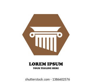 Pillar Vector Icon. Law Office Logo Template - Vector
