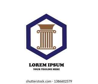 Pillar Vector Icon. Law Office Logo Template - Vector

