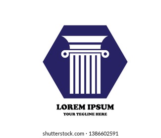 Pillar Vector Icon. Law Office Logo Template - Vector
