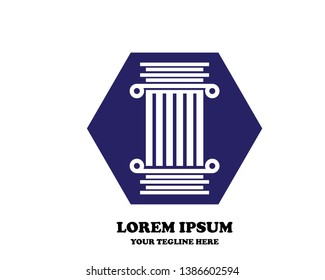 Pillar Vector Icon. Law Office Logo Template - Vector

