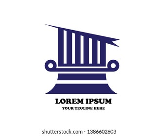 Pillar Vector Icon. Law Office Logo Template - Vector
