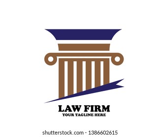 Pillar Vector Icon. Law Office Logo Template - Vector
