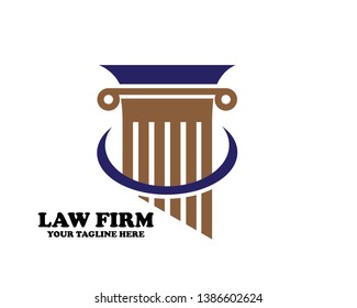 Pillar Vector Icon. Law Office Logo Template - Vector
