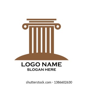 Pillar Vector Icon. Law Office Logo Template - Vector
