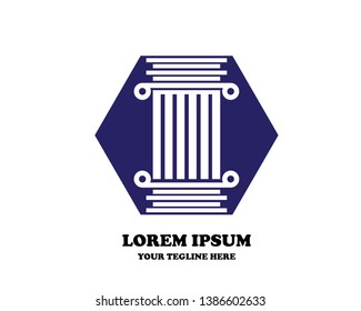 Pillar Vector Icon. Law Office Logo Template - Vector
