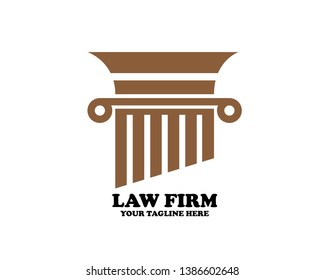 Pillar Vector Icon. Law Office Logo Template - Vector

