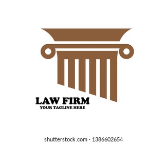 Pillar Vector Icon. Law Office Logo Template - Vector
