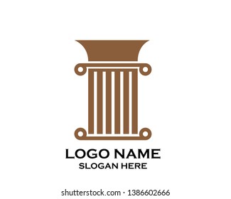 Pillar Vector Icon. Law Office Logo Template - Vector
