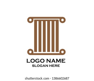 Pillar Vector Icon. Law Office Logo Template - Vector
