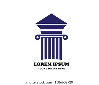 Pillar Vector Icon. Law Office Logo Template - Vector
