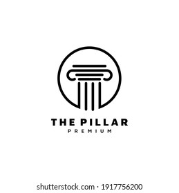 Icono del vector del pilar, plantilla de logotipo de la oficina legal