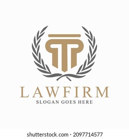 Icono del vector del pilar. Plantilla de logotipo de Office Legal