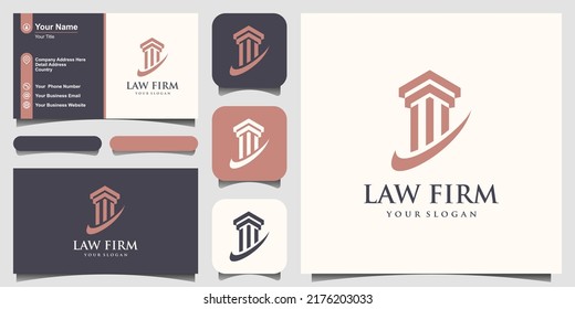 Icono del vector del pilar. Plantilla de logotipo de Office Legal