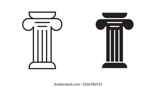 Pillar vector line icon illustration