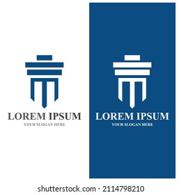 diseño del logotipo del vector de pilar y de la plantilla de símbolos