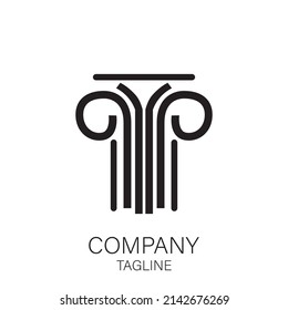 pillar vector logo and symbol template design. Logo Design for law firm, attorney or university