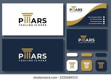 pillar vector logo template bussines card