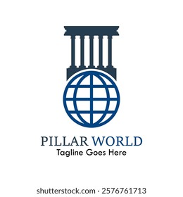 Pillar world design logo template illustration