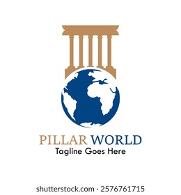 Pillar world design logo template illustration