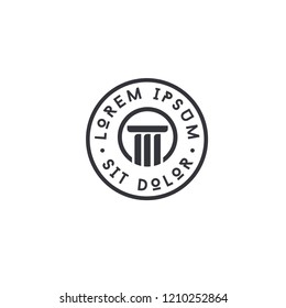  pillars badge logo icon designs vector