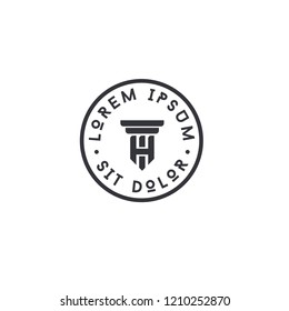  pillars badge logo icon designs vector