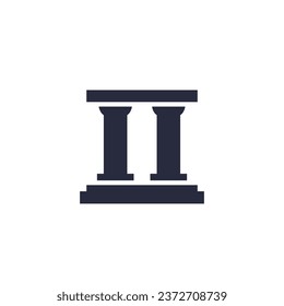 pillars icon on white, vector