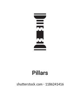 Pillars icon vector isolated on white background, logo concept of Pillars sign on transparent background, filled black symbol