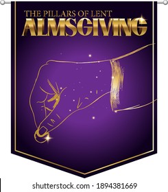 The pillars of lent almsgiving vector illustration