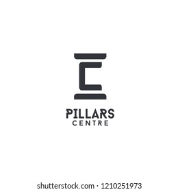  pillars letter c logo icon designs vector