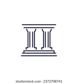 pillars line icon on white